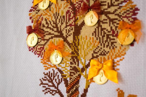 Набор для вышивания крестом Денежное дерево, 26,7x24,5, Золотое руно
