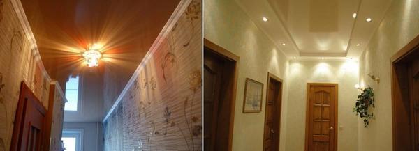 Натяжной потолок — самый популярный и красивый материал для отделки потолка в коридоре