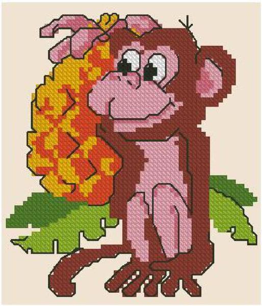 Вышивать крестом обезьянку совсем несложно, главное - следовать схеме и учитывать основные правила