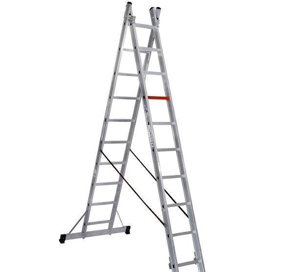 Наиболее часто двухсекционная лестница используется в ремонтных и строительных работах 