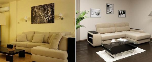 Если ваша гостиная маленькая, то лучшим вариантом для нее станет угловой диван, который сэкономит пространство