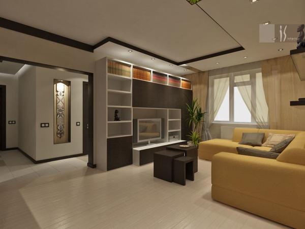 Чтобы достичь гармонии в интерьере смежной гостиной, необходимо тщательно продумать расположение основных объектов мебели в соответствии с особенностями помещения