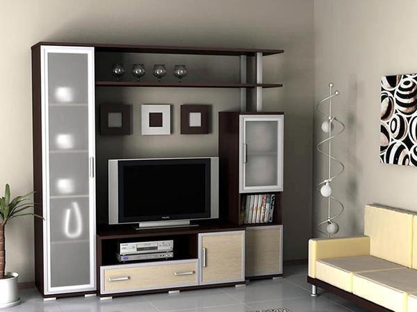 Размер мебели под телевизор зависит от размеров как гостиной, так и самой техники