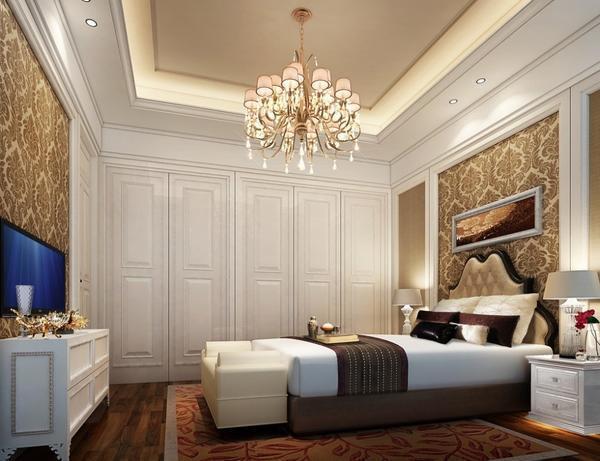 Потолочная люстра - традиционный аксессуар, который не только освещает помещение, но и украшает интерьер спальни