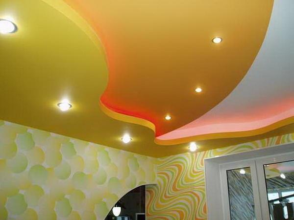 Комбинированный потолок позволит заиграть детской комнате новыми красками