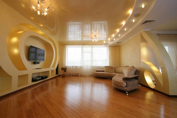 Гипсокартонный потолок с подсветкой сделает вашу комнату необыкновенно прекрасной