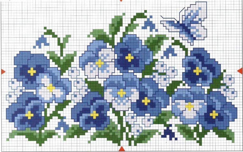 Схемы вышивки крестом многоцветки