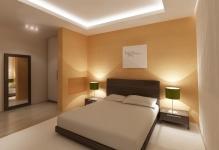 Освещение в спальне с натяжными потолками
