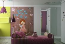 special-design-wall-mural-girl-bedroom-minimalist-bed-purple-but