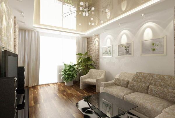Визуально расширить пространство в комнате можно при помощи оформления стен и потолка в одной цветовой гамме
