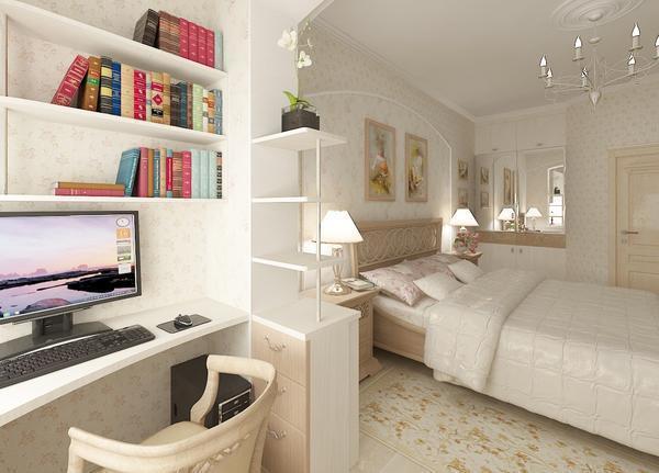 Спальня, совмещенная с балконом, обладает широким функционалом и практичностью 