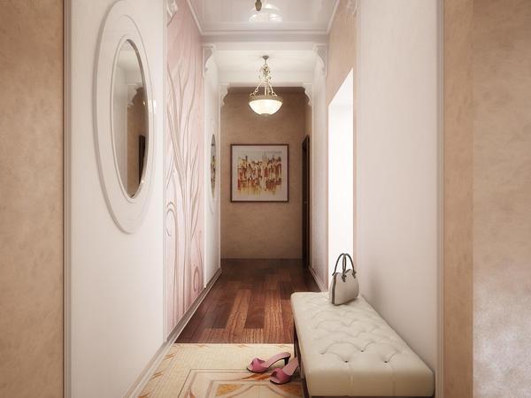 Маленькие узкие коридоры можно оформить таким образом, чтобы они были вместительными и удобными
