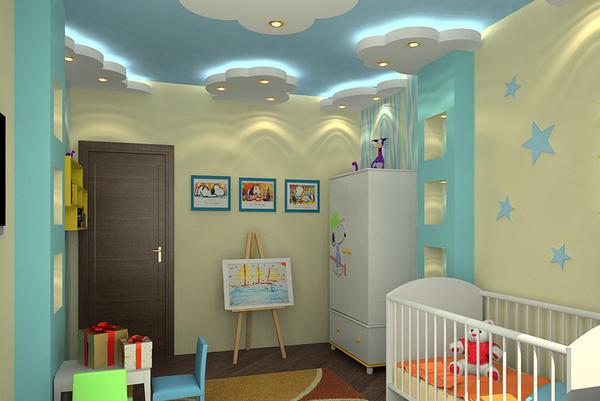 Подбирать освещение в детскую комнату следует не сильно яркое, поскольку это может сказаться негативным образом на ее психологическом состоянии