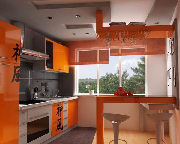 Многие дизайнеры советуют оформлять кухню, используя белый и оранжевый цвета 
