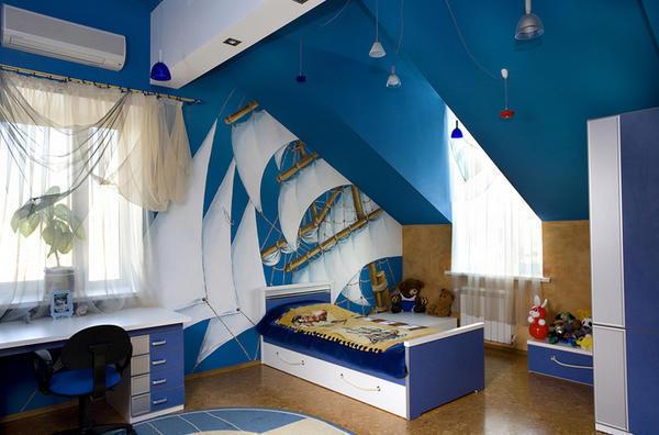 Детская спальня для мальчика в морском стиле - замечательное решение