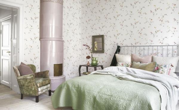 В спальне, сделанной в стиле шебби-шик, зачастую преобладает белый и розовый цвет 