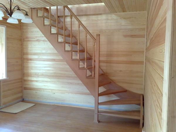 Достаточно быстро самостоятельно можно установить простую деревянную лестницу стандартной ширины