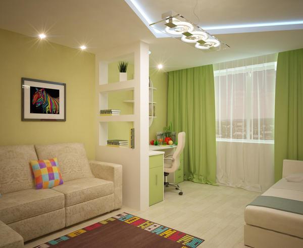 Крайне важно, чтобы цветовое оформление спальной зоны и гостиной совпадало по своей стилистике