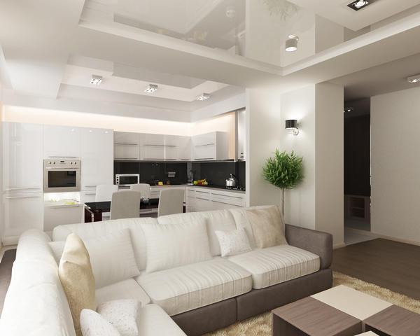 Для того чтобы кухня-гостиная была комфортной и удобной, следует заранее продумать дизайн такого помещения