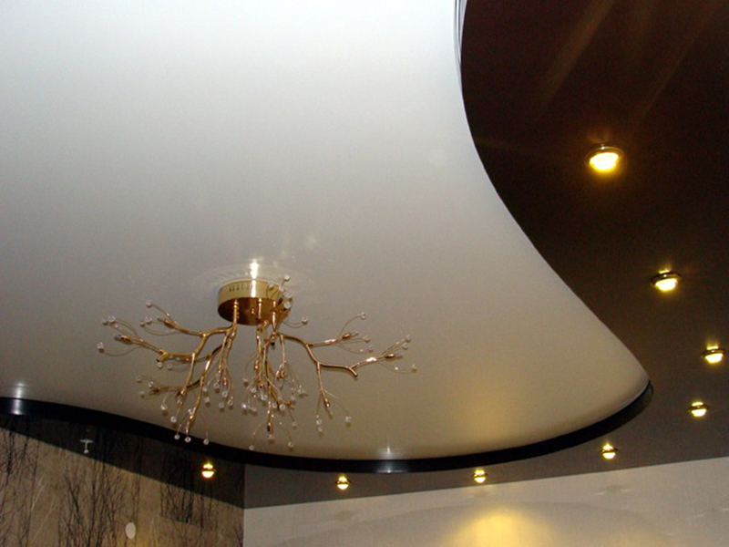Двухуровневый потолок из гипсокартона фото