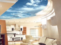 Натяжные потолки в современном интерьере способны преобразить любую комнату