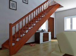 Красивая маршевая лестница вполне может стать главным акцентом в интерьере помещения
