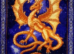Вышитая крестиком картина с изображением дракона, привнесет в вашу жизнь атмосферу сказки и волшебства